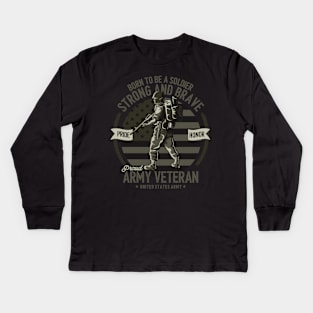 Born To Be A Soldier Kids Long Sleeve T-Shirt